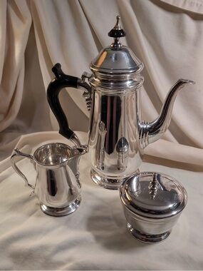 Leonard Silver Co. Vintage Art Deco Silverplate Coffee & Tea Service Set